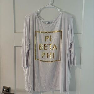 White and Gold Pi Beta Phi Shirt
